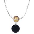 thumbnail image 1 of Delight Jewelry Acrylic 1/2" Disc Black Mia Monkey Charm Necklace, 1 of 4