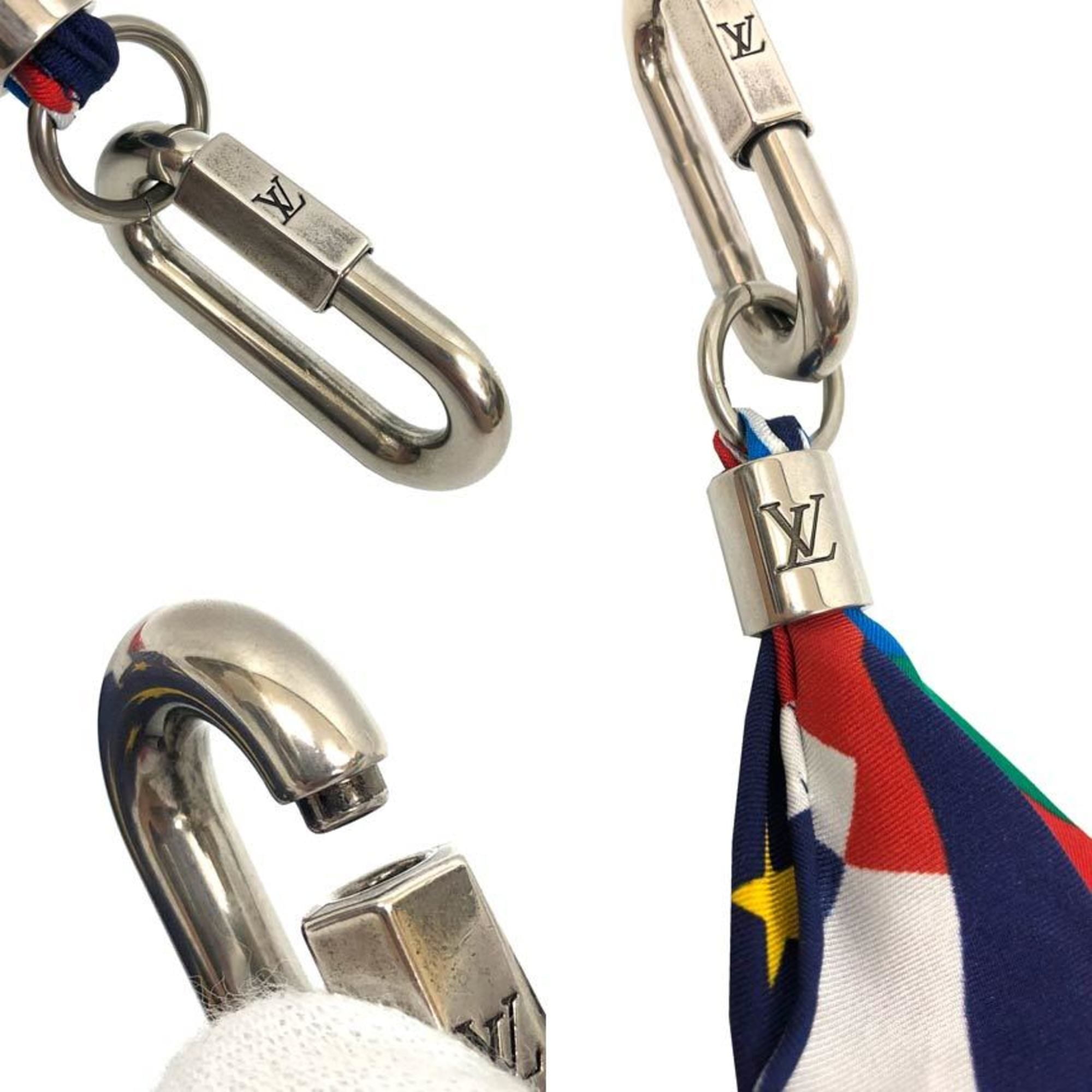 Authenticated Used Louis Vuitton LOUIS VUITTON Bijoux Sack Square Pouch  MP2467 Shiny Monogram Eclipse Rainbow Key Ring Bag Charm Belt Waist Men's