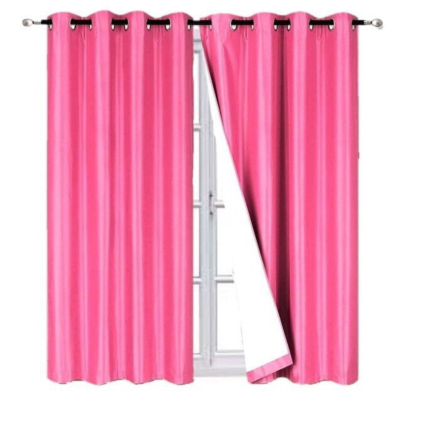 Blackout Curtain for Large Window Panels for Bedroom Full Room Darkening with Grommets Hot Pink Color 108" Length K86 2 pieces