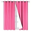 thumbnail image 5 of 100% Blackout Adam 2 piece panels 84 inch length room darkening grommet top window drapes for living room hot pink solid color for bedroom home décor, 5 of 6