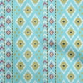 thumbnail image 1 of oneOone Rayon Turquoise Blue Fabric Asian Ikat Craft Projects Decor Fabric Printed By The Yard 56 Inch Wide, 1 of 4