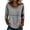 Gray #41, variant on 3/4 Sleeve Length Tops for Women Lace Patch Casual Dressy Blouses Trendy Shirts Round Neck Loose Fit Tunic Top Black 2XL