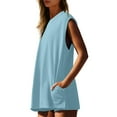 thumbnail image 5 of Bixock Women's 2 Piece Casual Set,Tank Top Shorts Outfits,Solid Loose Top Fitted Sports Leisure Sleeveless Crew Neck Set, 5 of 5