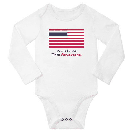 

Proud to be Thai American Baby Long Slevve Bodysuits Unisex Gifts (White 18-24 Months)