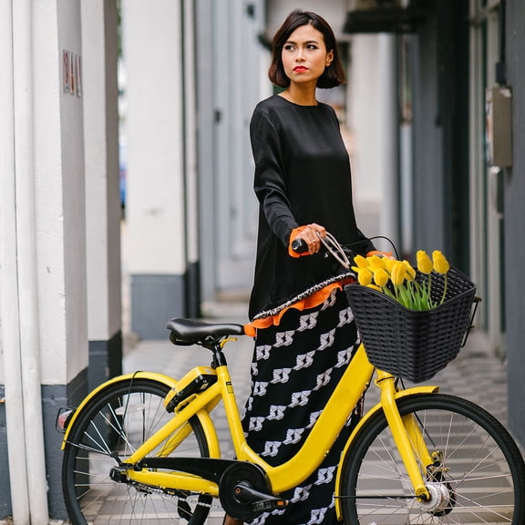 UPKOCH 1Pc Storage Bike Basket Woven Style for General Users Needs