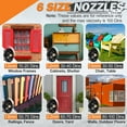 thumbnail image 5 of RELOIVE 850W Paint Sprayer, Electric HVLP Spray Gun, 1400ml 32K RPM, 6 Nozzles 3 Patterns, Indoor/Outdoor, Orange, 5 of 13