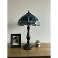 thumbnail image 5 of Tiffany Table Lamp Blue Stained Glass Dragonfly LED Bulbs Included for Living Room Bedroom Bedside 12"W*12"D*22"H, 5 of 5