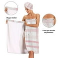 thumbnail image 4 of 3-Piece Bathroom Towel Set with Bath Towel, Quick-Dry Hair Cap and Hair Turban for Bath Yoga Beach Soft Pink Stripes, 4 of 6