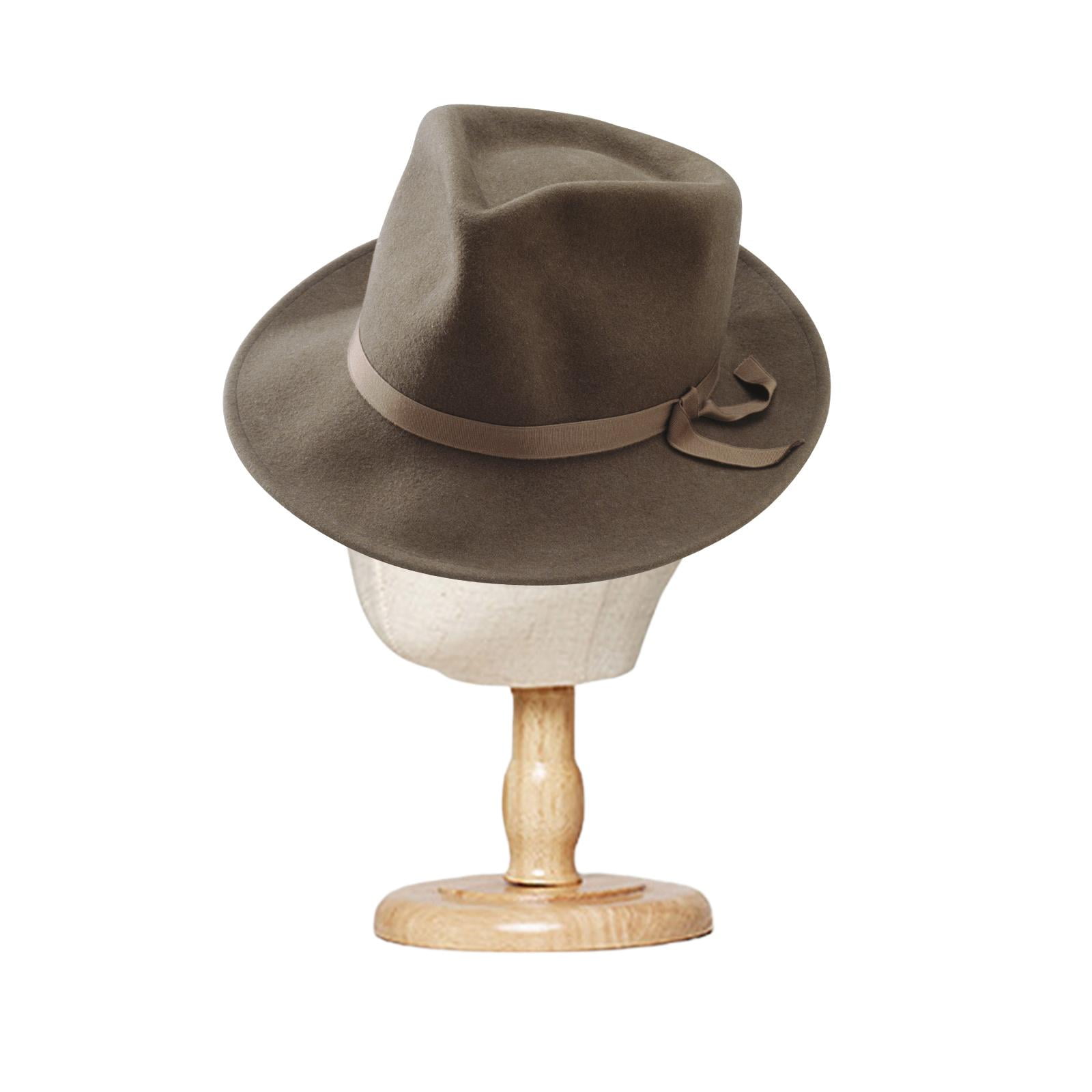 Hat Display Holder Kid Manikin Head Model Portable Cap Organizer Hat Bracket with Wood Base for Hairdresser Training Decoration Home Salon Total Height 31cm