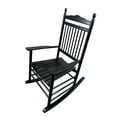 thumbnail image 5 of Hassch Balcony Porch Adult Rocking Chair High Back Slat Solid Wood Rocker for Backyard, Lawn, Patio, Garden, Indoor and Outdoor (Black), 5 of 10