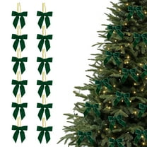 12 Pcs Velvet Bow Christmas Ornaments Vintage Velvet Ribbon Bows Christmas Tree Xmas Bowknot Decoration for Wreath Garland Gift Wrapping