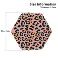 thumbnail image 2 of Pofeuu Leopard Print Coasters for Drinks, 4Pack PU Leather Coasters, Bar Drink Coasters for Tabletop Protection, Furniture from Damage-Hexagon, 2 of 6