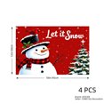 thumbnail image 5 of JOOCAR Let it Snow Snowman Christmas Holiday Design Linen Table Mats Set of 4 for Home Kitchen Table Decor 12x18 inch, 5 of 5