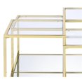 thumbnail image 6 of Pemberly Row Glass Top Coffee Table with Metal Frame in Clear Glass and Gold, 6 of 7
