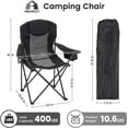 thumbnail image 7 of Oversized Camping Chair for Adults, Portable Folding Camp Chairs w/ Ice Bag & Cup Holder, Outdoor Lightweight Lawn Chair for Camping, Fishing, Picnic and Tailgates, Supports 400 Lbs - Black 2 Pack, 7 of 7