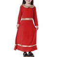 thumbnail image 2 of Coerni Toddler Girls Muslim Arab Dresses Long Sleeve Kids 𝐈slamic Long Dress A Line Birthday Wedding Loose Casual Lapel, 2 of 9