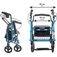 thumbnail image 3 of GFDYREE - Déambulateur à Roulettes Fauteuil Roulant, Fauteuil de Transport à Roulettes, Déambulateurs à Roulettes pour Aînés, Déambulateur à Roulettes avec Chaise de Transport, Déambulateur Léger, Déambulateur en Aluminium, Déambulateur Pliant,, 3 of 7
