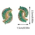 thumbnail image 4 of GHSOHS Gold Hoop Earrings Green Earrings Curved Green Earrings Sparkling CZ Earrings Women's Jewelry Gift Gold Hoop Earrings Gold Fashion Earings Ear Ring, 4 of 8