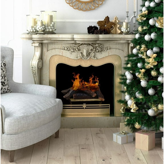 Barton Ceramic Gas Logs, 10-Piece Natural Set of Decoration Ceramic Wood Logs for All Types of Ventless, Gel, Ethanol, Electric, Gas Inserts, Propane, Indoor or Outdoor Fireplaces & Fire Pits