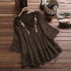 thumbnail image 1 of mfyjkho Tops Para Mujer, Blusa De Tres Cuartos Con Cuello En V Y Lazo De Patchwork De Encaje Vintage Para Mujer Tops Y Blusas Para Mujer Xxxxxl, 1 of 7