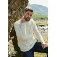 thumbnail image 2 of Aran Irish Traditional High Neck Sweater 100% SuperSoft Merino Wool Men's Cable Knitted Pullover Made in Ireland, 2 of 6