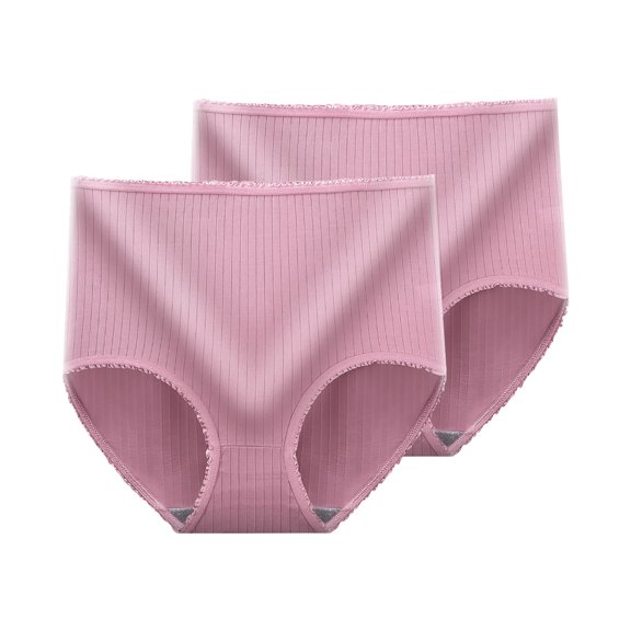 Lopecy-Sta Womens Panties Gift for Mother 2PC Fashion High Waisted Underwear Seamless Womens Underwear Breathable Wide Gusset Panties