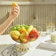 thumbnail image 3 of Contenedor de frutas de estilo europeo - Elegante bandeja de exhibición de bocadillos de plástico PET para mesa de centro de sala de estar - Blanco Cesta de drenaje de 25,8x13,5x12,8cm con bandeja, 3 of 5