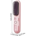thumbnail image 4 of Plancha y rizador de pelo inalámbrico 2 en 1 con cepillo iónico anti-quemaduras, 3 niveles de calor, color rosa., 4 of 5