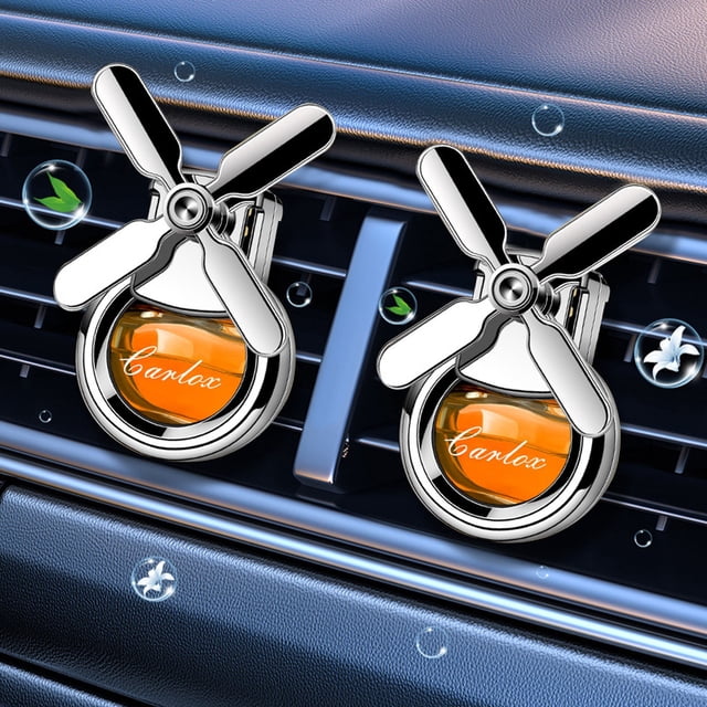 Qaailabf Car Air Freshener Vent Clip Fan, 4 Pack Assorted Colors, Car Aromatherapy Diffuser with 2 Replacement Fragrance Sticks, Long Lasting Scent, Interior Decoration for Auto, Home