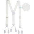 thumbnail image 2 of Hold'em 100% Silk Suspenders for Men Y-Back Button End - White Paisley XL, 2 of 7