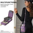 thumbnail image 5 of Dteck Wallet Case For iPhone 11, Crossbody Zipper Wallet Case with Credit Card Holder Slot Purse Leather Protective Case Cover For Apple iPhone 11 6.1 inch 2019, Purple, 5 of 7
