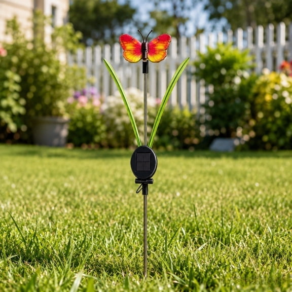 Fmbmuo Solar Butterfly Garden Stake Light, Iron Art Decorative Lawn Lamp, Waterproof Outdoor Lighting for Patio Walkway