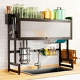 thumbnail image 2 of INO Design Dish Drying Rack Large Dish Rack Kitchen Organizers and Storage, Over The Sink Dish Drainer, Dish Racks with Sponge Holder and Knife, Bowl Holder for Kitchen Sink Counter - Black, 2 of 10