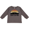 thumbnail image 3 of Inktastic Seattle Washington Skyline Sunset Boys or Girls Long Sleeve Toddler T-Shirt, 3 of 5