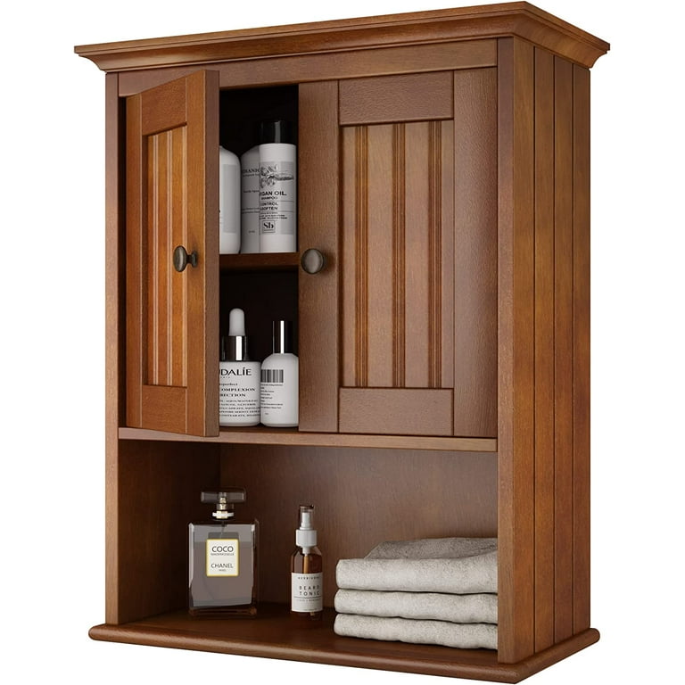Wood Wall Cabinet Bathroom Medicine Cabinet Storage with Doors and Adjustable Shelf Rustic Cabinet Wall Mounted for Bathroom Living Room Kitchen Blue Walmart