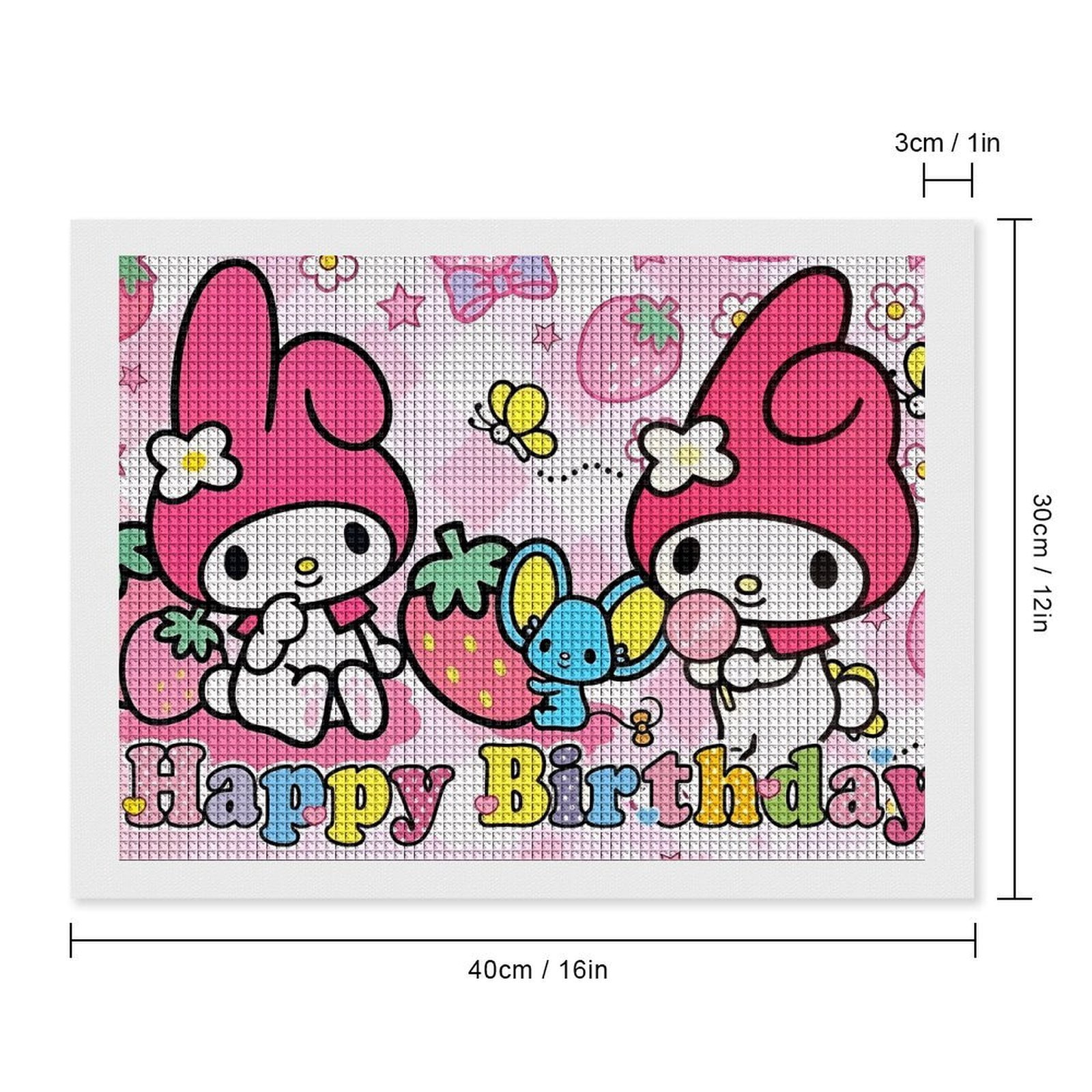 My Melody Diamond Painting Horizontal (Square Diamond) (Canvas), A Craft For Beginners, Suitable As A Gift Or Home Wall Decoration 12"x16"