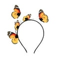 thumbnail image 2 of Diadema de boda jinwen 2 colores mujer niña hada dulce 3D mariposa naranja azul, 2 of 8