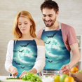 thumbnail image 3 of Halloween Night Scene Apron-Garden Aprons for Women with Pockets-Cotton Linen Waterproof Kitchen Cooking Gardening Aprons Adjustable for Kitchen,Cooking,BBQ and Salon 32"x27", 3 of 7