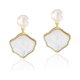 thumbnail image 1 of JeenMata Delicados Pendientes Colgantes de Concha y Perla Natural Colección de Joyas para Todos los Días, 1 of 3