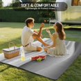 thumbnail image 4 of Gray Striped Outdoor Rug 5x7 Ft - Reversible Patio Rug Outdoor Camping Rugs, Modern Abstract Art Wave Moire Gradient Washable Indoor Outdoor Area Rugs, Non-Slip Outdoor Carpet Runner for Deck/Porch, 4 of 8