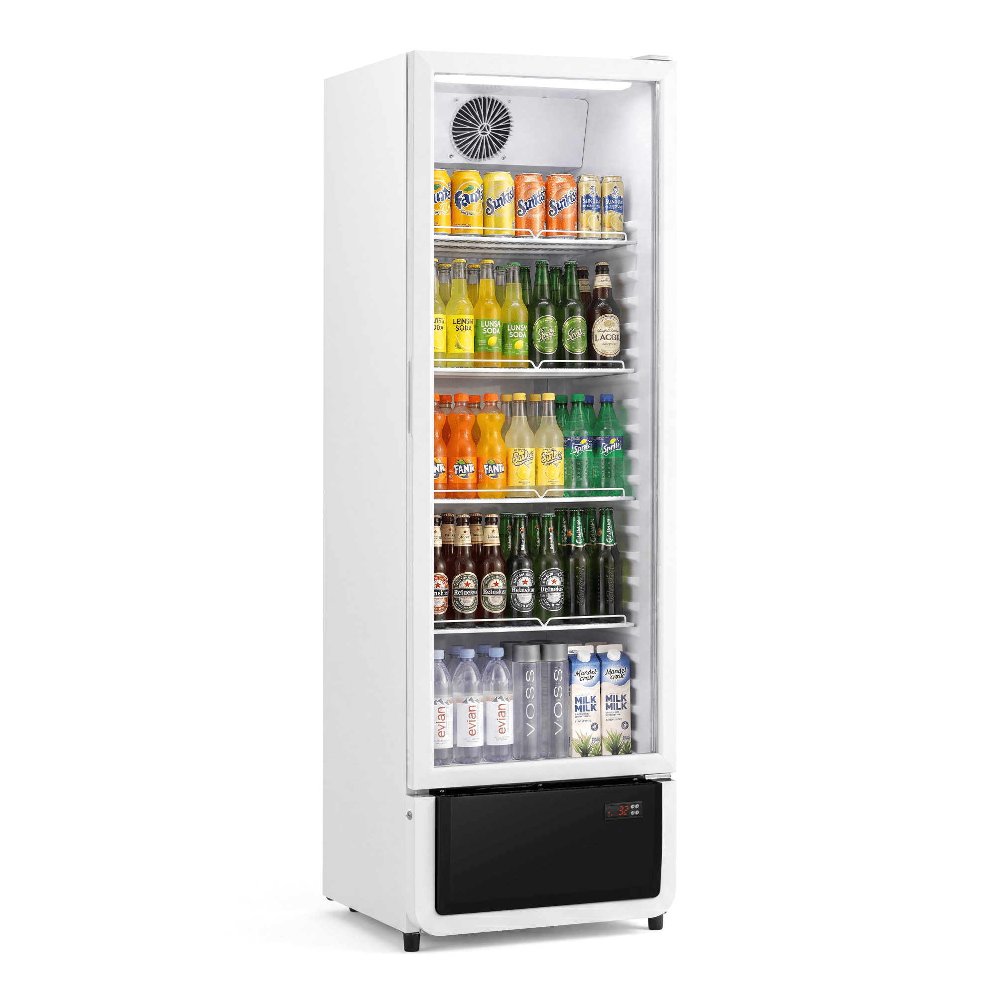 Yeego Commercial Beverage Refrigerator, 10 Cu.Ft Glass Door Drink Display Cooler with LED Light & Adjustable Shelves for Bar, Convenience Store