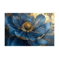 thumbnail image 5 of Mudket Canvas Wall Art Framed Ready to Hang, Blue Flower Gold Canvas Print, Abstract Floral Wall Decor Artwork for Living Room Bedroom Entryway Office, Botanical Pictures - 12"L x 8"W, 5 of 10