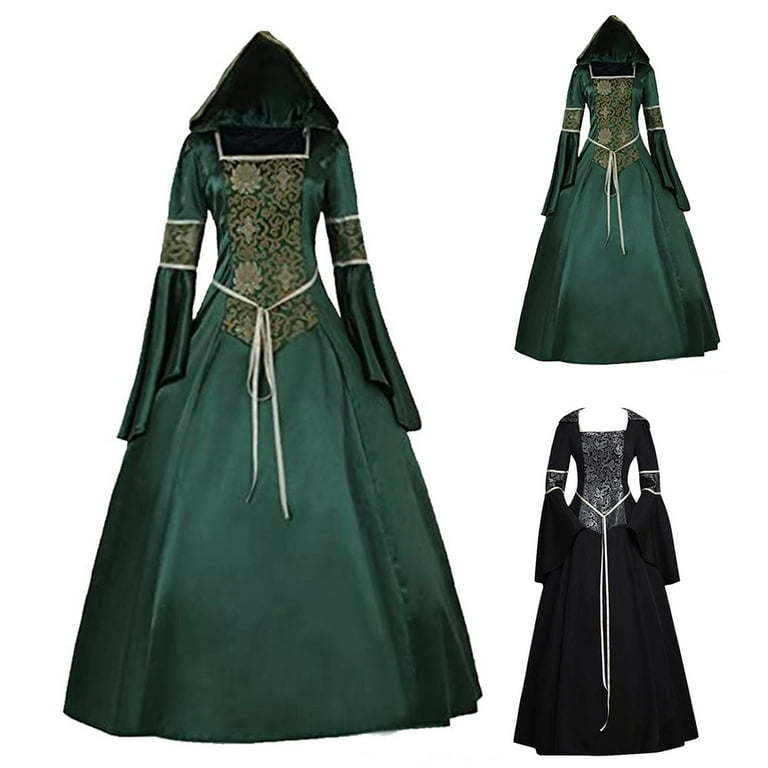 ZVAVZ 18Th Century Medieval Dress for Women Wedding Guest Vintage