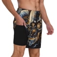 thumbnail image 2 of Balery Fiery Skull Trio Bañador para hombre, shorts de playa de secado rápido con entrepierna y forro de compresión-X-Large, 2 of 6