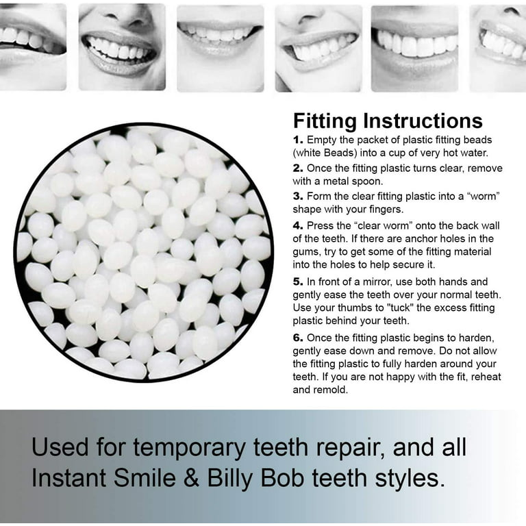 Fitting Beads, 3 Pack Included,Can Be used for Any Billy Bob Teeth,Instant Smile