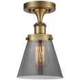 thumbnail image 5 of Innovations Lighting  Ballston Urban Cone - 1 Light 6" Semi-Flush Mount Clear/Black Antique Brass, 5 of 5