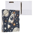 thumbnail image 3 of Universe Outer Space Rocket Hardcover 3 Ring Binder 1.5 inch Round Rings with Interior Pockets Binders Organizer Office School 2 Pack, 3 of 9