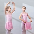 thumbnail image 4 of Ticikt Girls Dance Ballet Leotard with Skirt,Lace Sleeves Ballerina Gymnastics Outfit,Color:Pink,Size:4-5 Years, 4 of 9