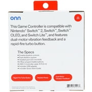 onn Wired Game Controller for Nintendo Switch 2, Switch, Switch OLED, Switch Lite, Red