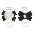 thumbnail image 2 of Uxcell Camellia Flower Brooch Silk Pearl Tassel Fabric Bowknot Corsage Clips Pins for Women Cream, 2 of 6